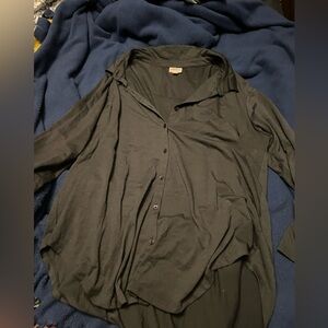 Charcoal gray button up shirt